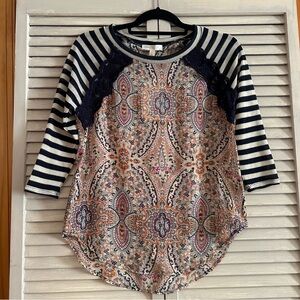 NEW Love, Fire Multicolor Paisley Top